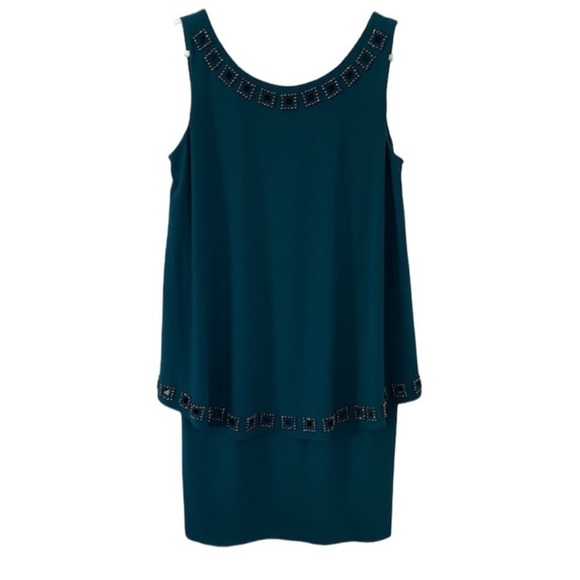 PATRA BLUE GREEN CLASSY MINI DRESS SIZE 6 - Picture 1 of 13